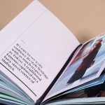 Printed document open on a desk