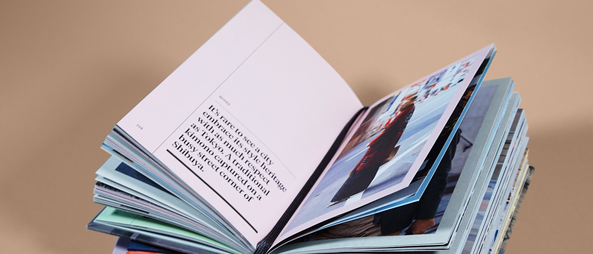 Printed document open on a desk